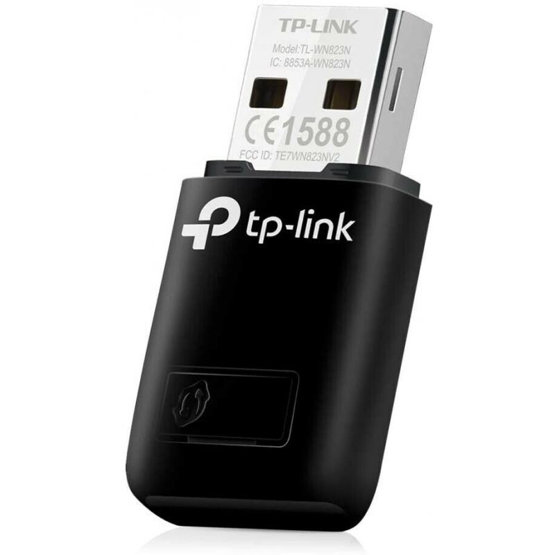 TP-LINK Wi-Fi Dongle, 300 Mbps Mini Wireless Network USB Wi-Fi Adapter for PC Desktop Laptop or Mac