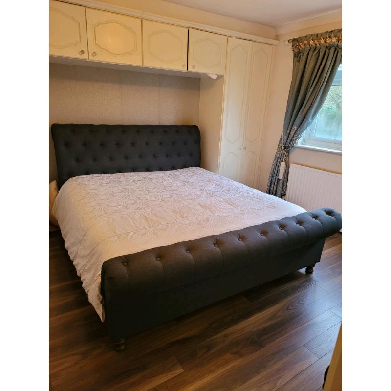 Upholstered super king bed frame
