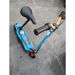 Electric scooter with seat.