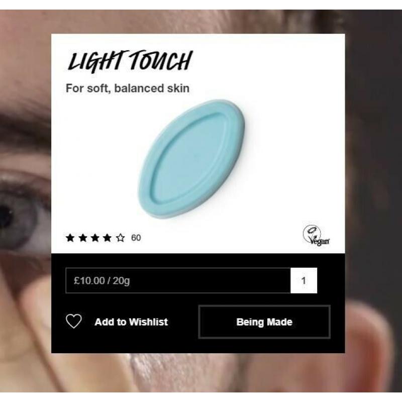 Lush face moisturiser - Light Touch 60% OFF RRP