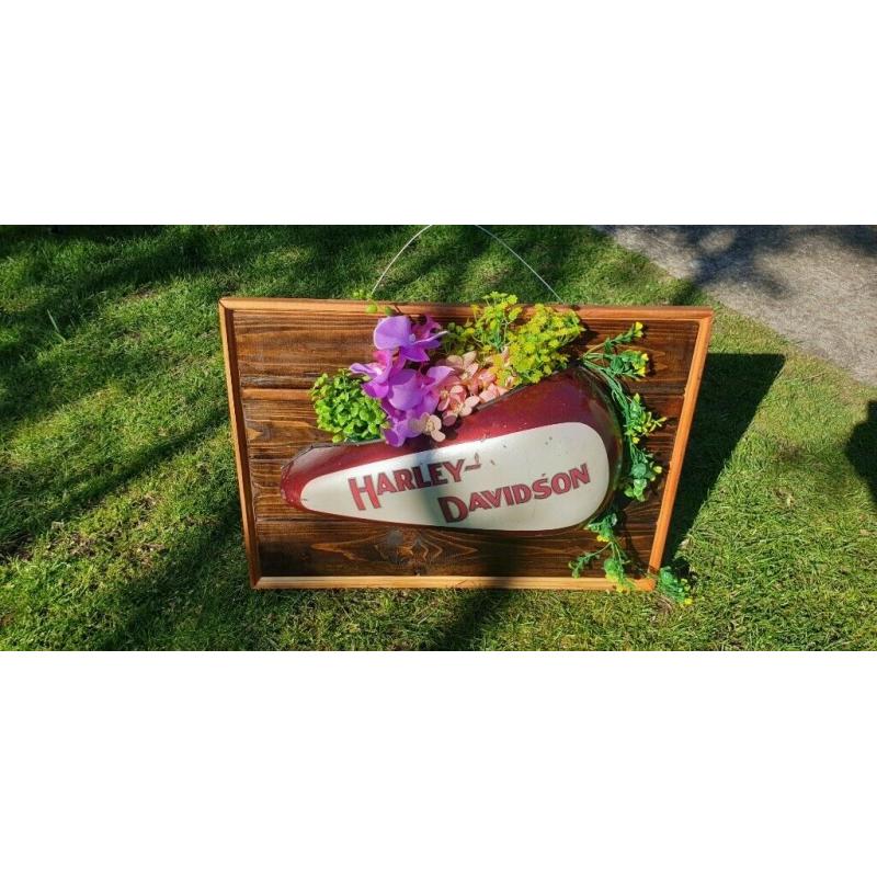 Harley Davidson Fuel Tank Wall Hanger Flowers.