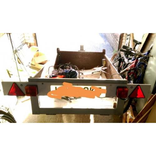Car Trailer with Light board for caring goods and motorbike