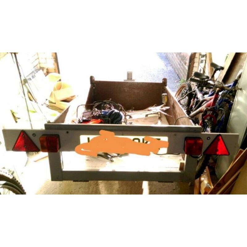 Car Trailer with Light board for caring goods and motorbike