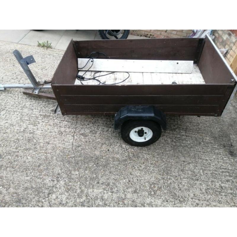 Car Trailer with Light board for caring goods and motorbike