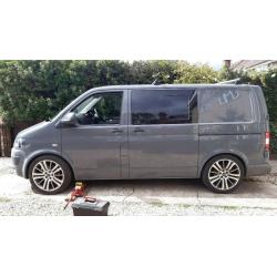 Alloy wheels. Range rover 20"x9.5" load rated with VW T5 fitting kit