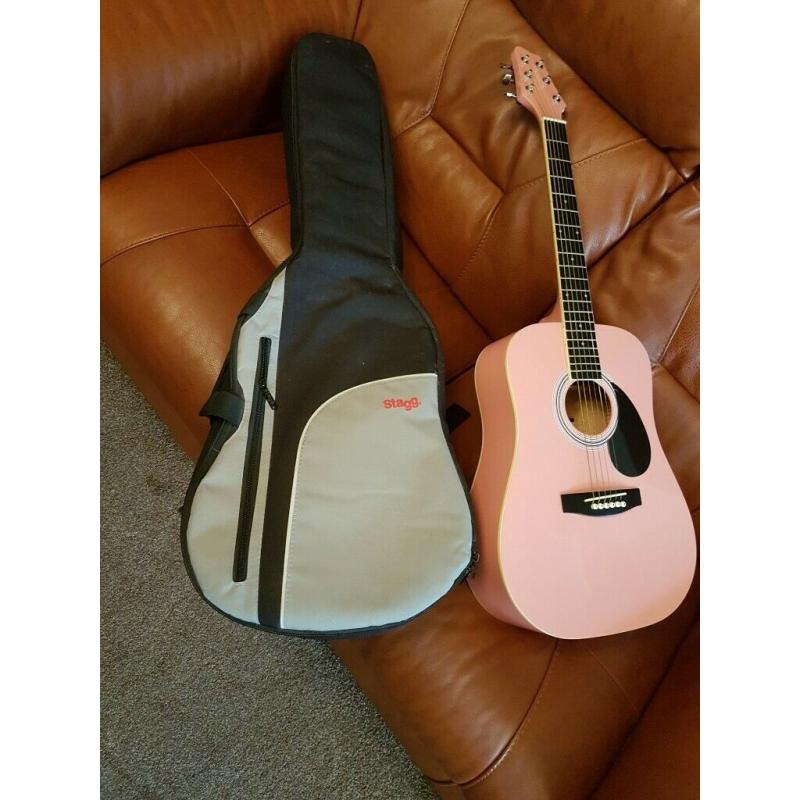 Stagg SW201 3/4 PK 3/4 Dreadnought Acoustic Guitar - Pink