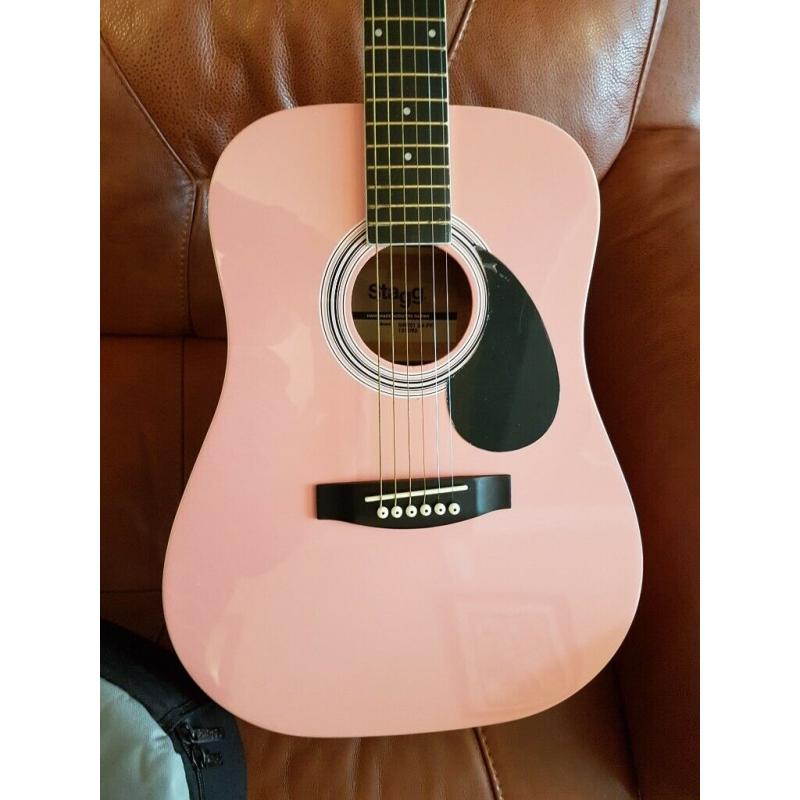 Stagg SW201 3/4 PK 3/4 Dreadnought Acoustic Guitar - Pink