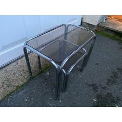 Glass nest of tables