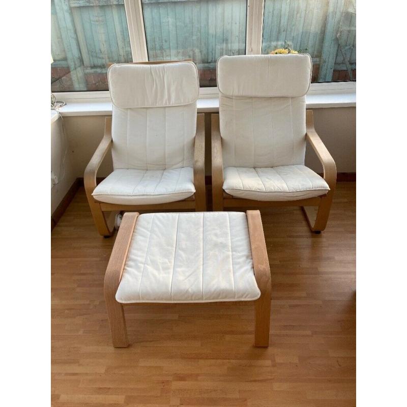 Conservatory chairs with foot stool