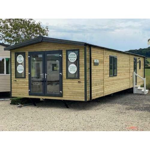 WOODEN LODGE STATIC CARAVAN FOR SALE OFF SITE CABIN GLAMPING