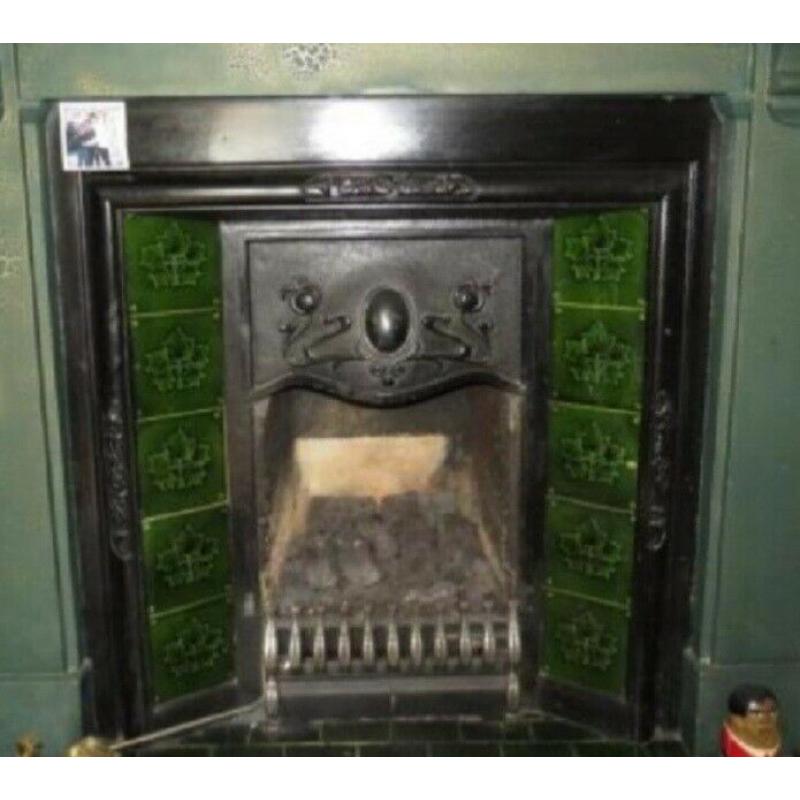 Original cast iron victorian fire place
