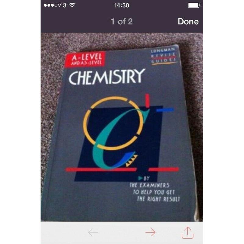 As and A level Chemistry a Revision Book.