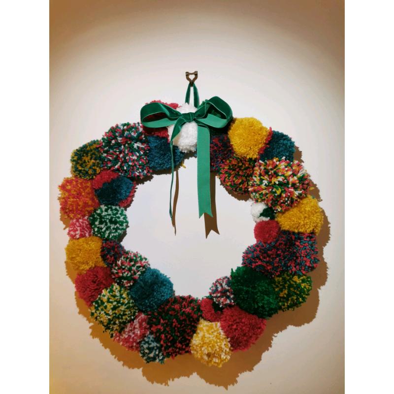 Handmade Pom Pom wreath