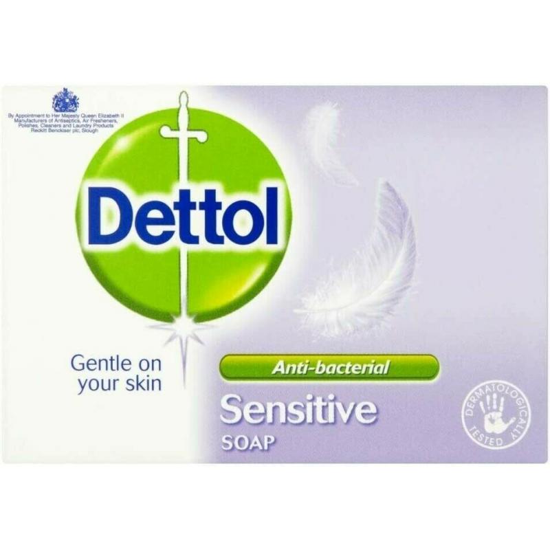 dettol sensitive anti-bacterial soap bar 100g