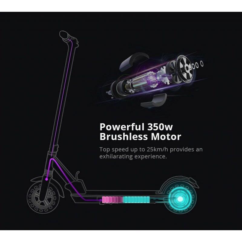 eScooter Portable Electric Scooter Kids Adult Folding E-Scooters Black 350w