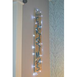 50% OFF Merry Christmas Handmade Sign Blue on Rustic Grey WAS ?79