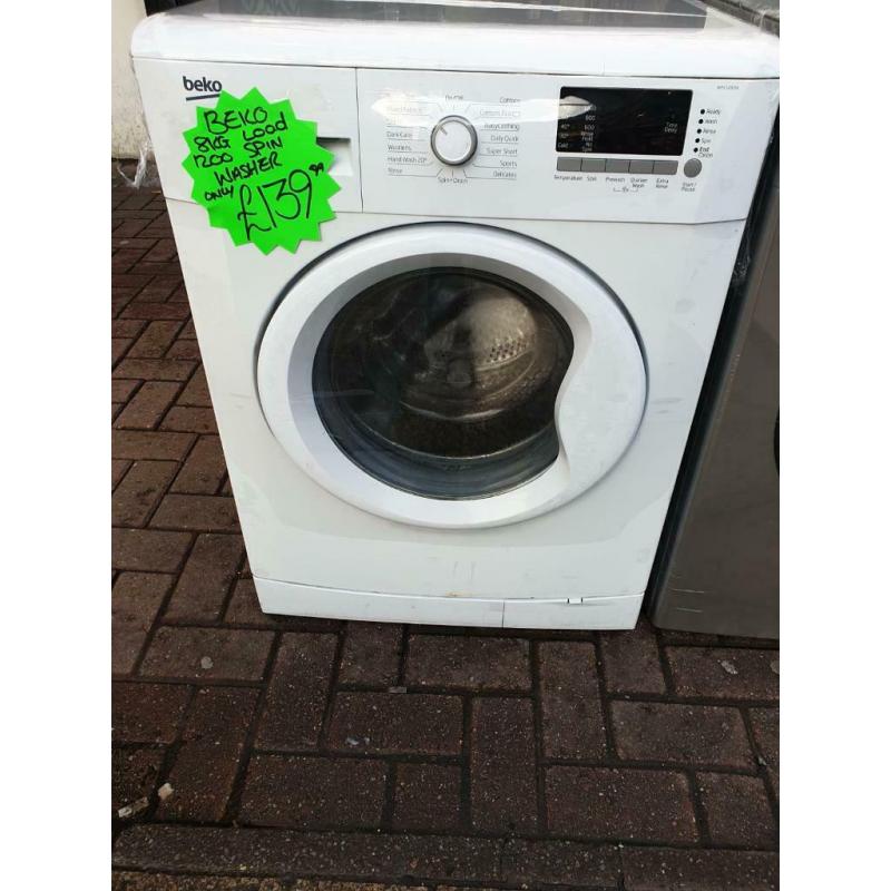 Beko white 8kg load 1200 spin washing machine