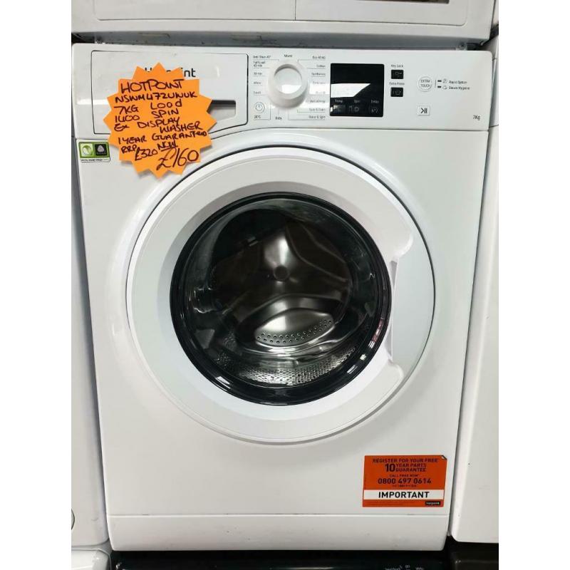 Ex display white 7kg load Hotpoint washing machine