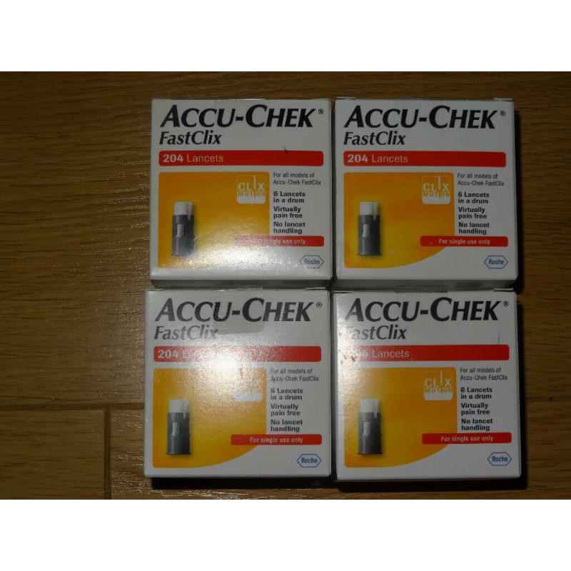 Accu-Chek FastClix Lancets 204 each - 4 Boxes