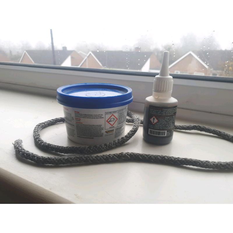 Stove sealing accessories - Stove rope, Fire cement, Rope adhesive