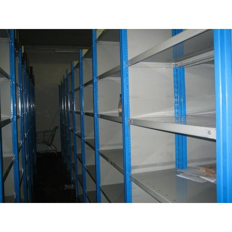 10 bays of dexion impex industrial shelving 2.1m high ( storage , pallet racking )