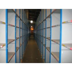 10 bays of dexion impex industrial shelving 2.1m high ( storage , pallet racking )