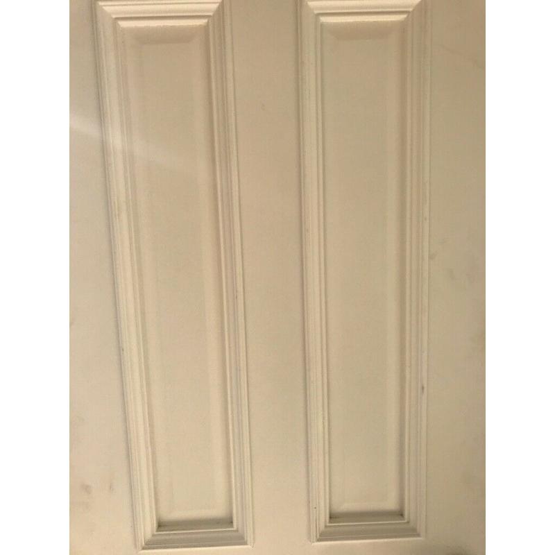 *REDUCED* Two solid four panel white primed internal victorian style doors *New*