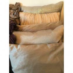 Assorted Pillows/Cushions Purple and Cream/Beige