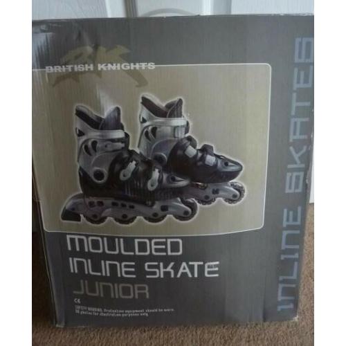 BRAND NEW AND BOXED British Knights Inline Skates - Junior, Size 5 - Silver/Black
