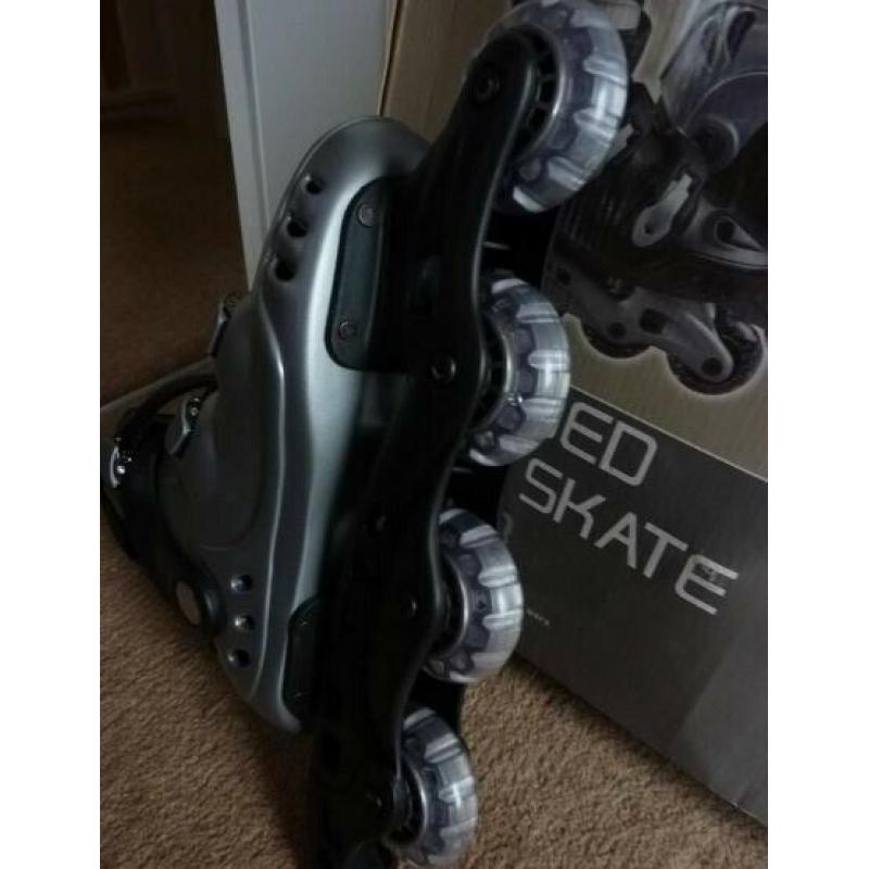 BRAND NEW AND BOXED British Knights Inline Skates - Junior, Size 5 - Silver/Black