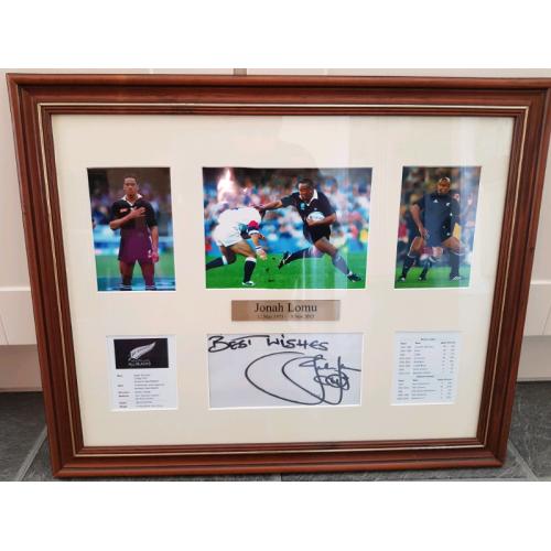 Signed Jonah Lomu Framed + COA