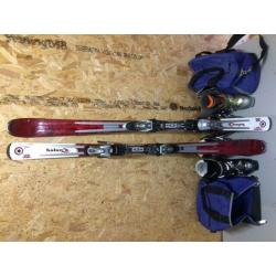 1 pr Skis, 2 prs boots, bindings, poles and bags, will sell separately