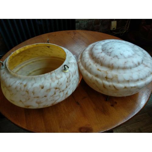 Vintage Beige Glass Dome Light Shade (Pub / Restaurant)