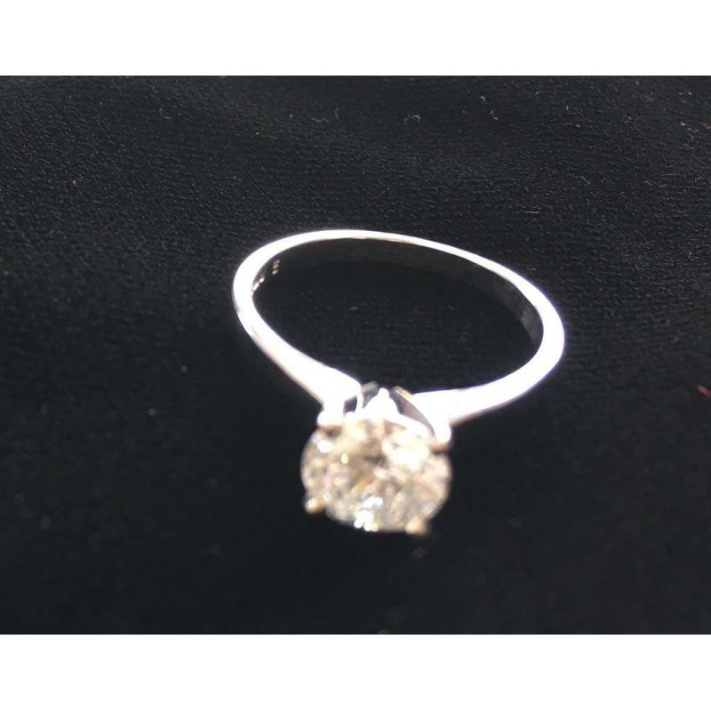 Diamond Solitaire Ring 18ct White Gold