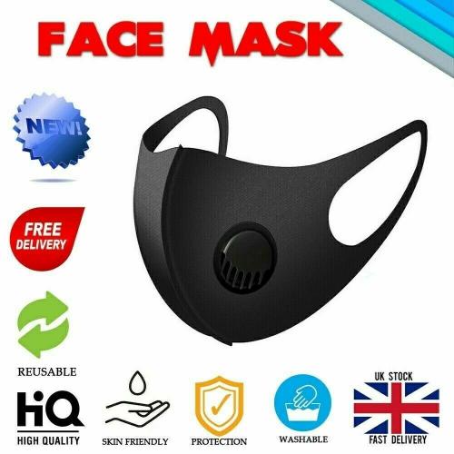 Reusable Face Mask Anti Fog For Glasses With Breathing Valve PM 2.5 100% Safe (Selling Quick!)