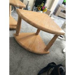 Oak corner tables