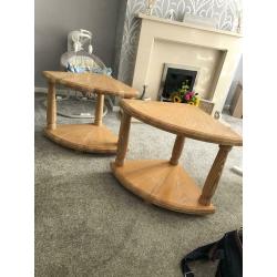 Oak corner tables