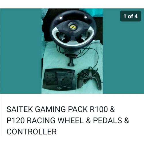 SAITEK R100 P120 RACING WHEEL SET UP