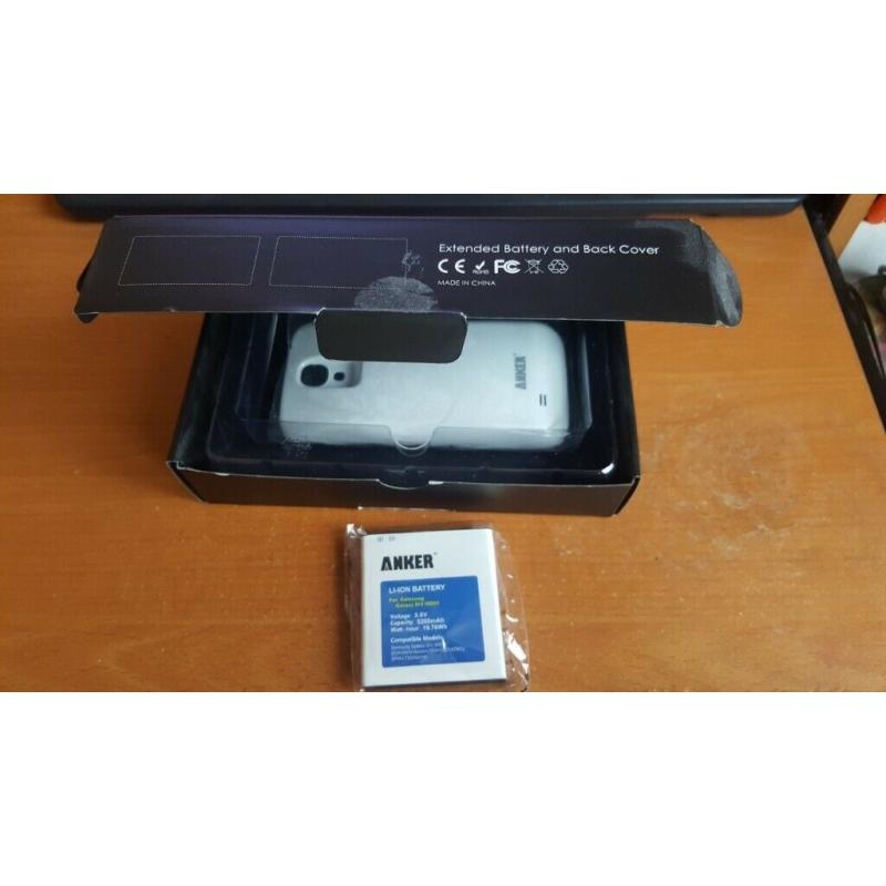 Extended Battery for Samsung Galaxy S4, SIV, S IV & White back cover - boxed