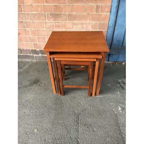 Teak Effect Nest Of Tables .