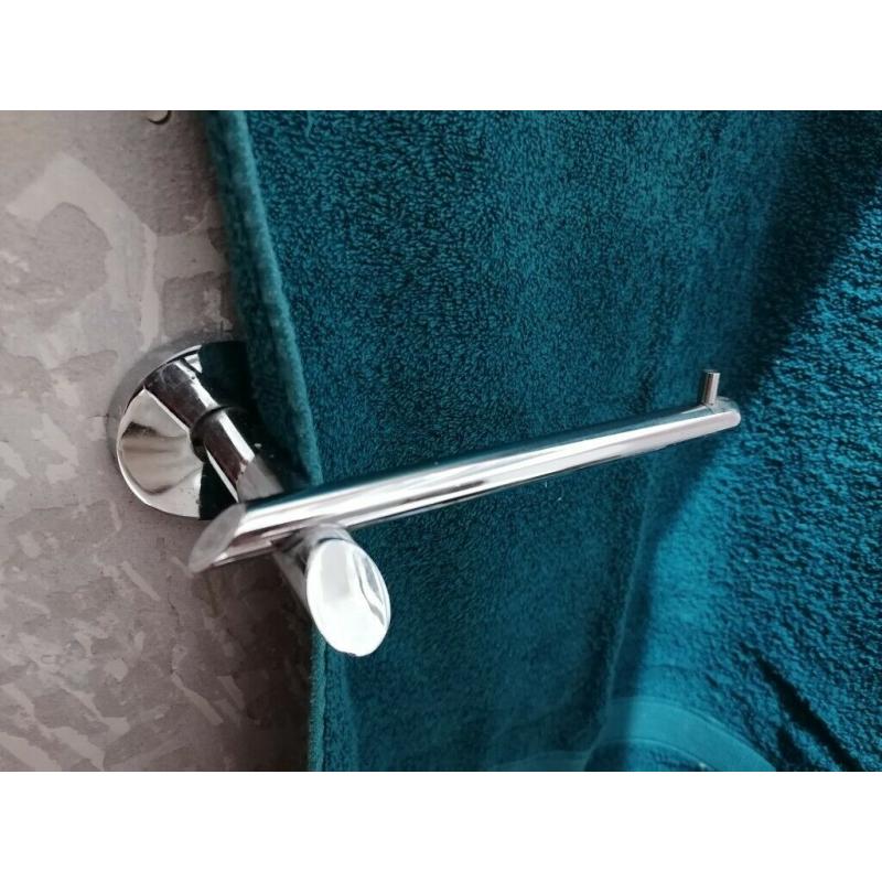 Towel rails and toilet roll holder