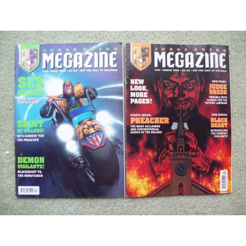 2 x ADULT Judge Dredd comic magazines NOT FOR SALE TO CHILDREN